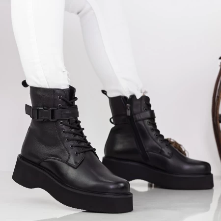 Ghete Dama cu Platforma Y155 Negru » meishop.life