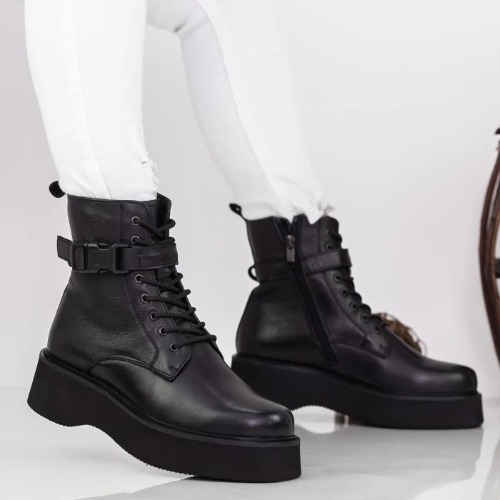 Ghete Dama cu Platforma Y155 Negru » meishop.life