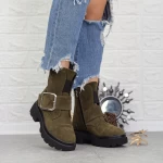 Ghete Dama cu Platforma 2MX383A Verde olive-Negru » meishop.life
