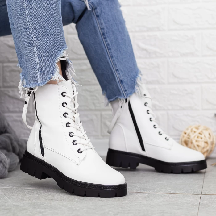 Ghete Dama 2MX506 Alb-Negru » meishop.life