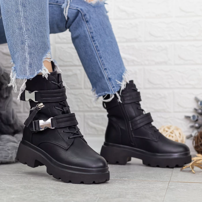 Ghete Dama cu Platforma 2MX511 Negru » meishop.life