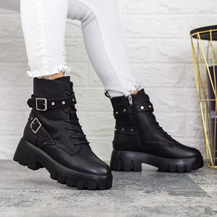Ghete Dama cu Platforma 2MX519 Negru » meishop.life