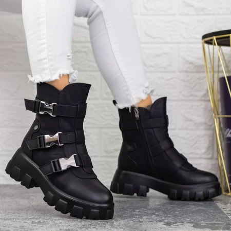 Ghete Dama cu Platforma 2MX501 Negru » meishop.life