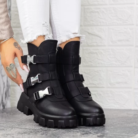 Ghete Dama cu Platforma 2MX501 Negru » meishop.life