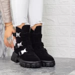 Ghete Dama cu Platforma 2MX501A Negru » meishop.life