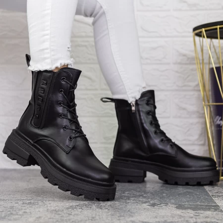 Ghete Dama cu Platforma 2WL300 Negru » meishop.life