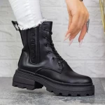 Ghete Dama cu Platforma 2WL300 Negru » meishop.life