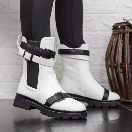 Ghete Dama 2MX372 Alb-Negru » meishop.life