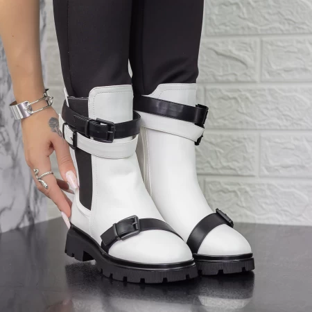 Ghete Dama 2MX372 Alb-Negru » meishop.life