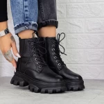 Ghete Dama cu Platforma D5691E Negru » meishop.life