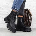 Ghete Dama cu Platforma D5691E Negru » meishop.life
