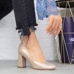 Pantofi cu Toc gros 2T7 Champagne » meishop.life