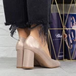 Pantofi cu Toc gros 2T7 Champagne » meishop.life