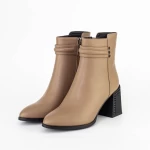 Botine Dama cu toc gros K822-1B Kaki » meishop.life
