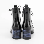 Botine Dama cu toc gros K577-30B Negru-Albastru » meishop.life