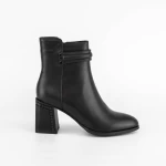 Botine Dama cu toc gros K822-1A Negru » meishop.life