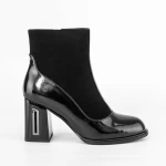 Botine Dama cu toc gros K9191-1A Negru » meishop.life
