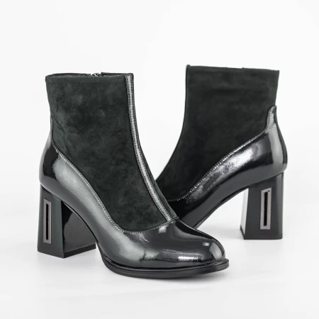 Botine Dama cu toc gros K9191-1B Verde » meishop.life
