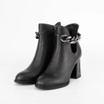Botine Dama cu toc gros K9191-3A Negru » meishop.life