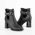 Botine Dama cu toc gros K9191-3A Negru » meishop.life