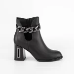 Botine Dama cu toc gros K9191-3A Negru » meishop.life