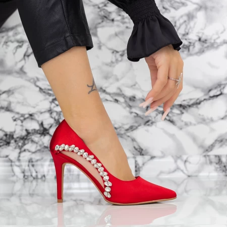 Pantofi Stiletto 2XKK7 Rosu » meishop.life