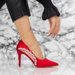 Pantofi Stiletto 2XKK7 Rosu » meishop.life