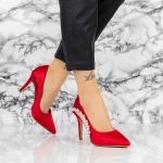 Pantofi Stiletto 2XKK7 Rosu » meishop.life