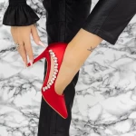 Pantofi Stiletto 2XKK7 Rosu » meishop.life