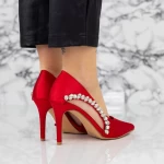 Pantofi Stiletto 2XKK7 Rosu » meishop.life