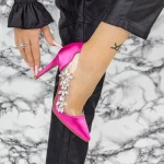 Pantofi cu Toc subtire 2XKK579 Fucsia » meishop.life