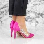 Pantofi cu Toc subtire 2XKK579 Fucsia » meishop.life