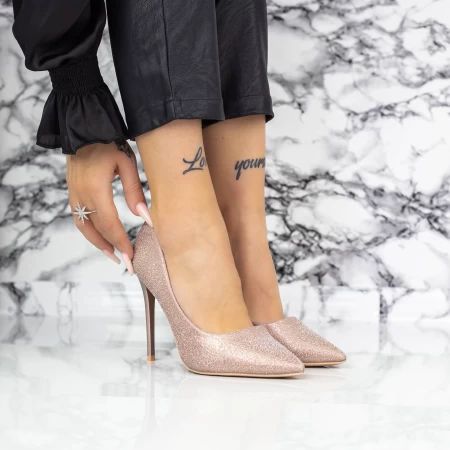 Pantofi Stiletto 2YZ1 Champagne » meishop.life