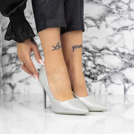 Pantofi Stiletto 2YZ1 Argintiu » meishop.life