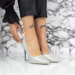 Pantofi Stiletto 2YZ1 Argintiu » meishop.life