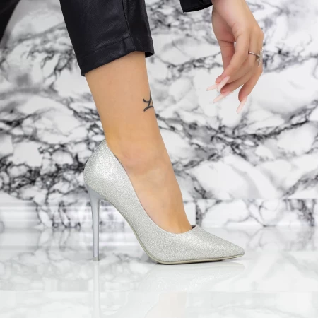 Pantofi Stiletto 2YZ1 Argintiu » meishop.life