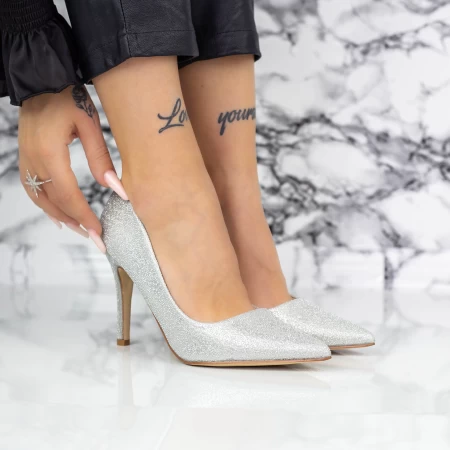 Pantofi Stiletto 2YZ5 Argintiu » meishop.life