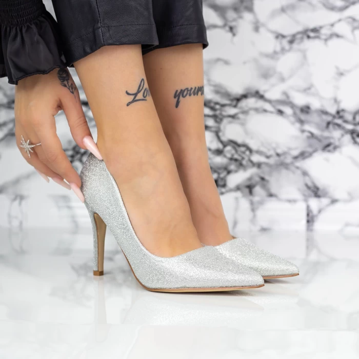 Pantofi Stiletto 2YZ5 Argintiu » meishop.life