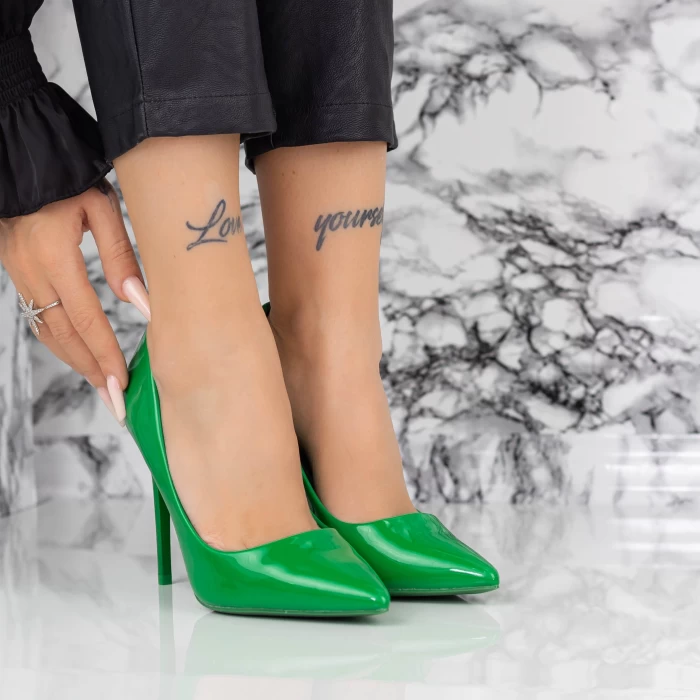 Pantofi Stiletto 2YZ1 Verde » meishop.life