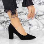 Pantofi cu Toc gros 2YZ6 Negru » meishop.life