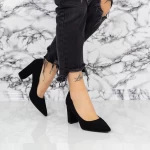 Pantofi cu Toc gros 2YZ6 Negru » meishop.life