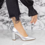 Pantofi cu Toc gros 2YZ6 Argintiu » meishop.life