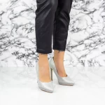 Pantofi cu Toc subtire si Platforma 2YZ2 Argintiu » meishop.life