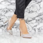 Pantofi Stiletto 2XKK6 Argintiu » meishop.life