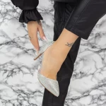 Pantofi Stiletto 2XKK6 Argintiu » meishop.life