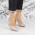Pantofi Stiletto 2XKK6 Argintiu » meishop.life