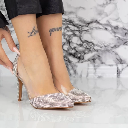 Pantofi Stiletto 2XKK6 Champagne » meishop.life