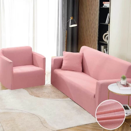 Husa elastica canapea 2 locuri plus fotoliu uni JOJO681-C2P-F Jojo Home