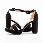 Sandale Dama cu Toc gros si Platforma 2YXD69 Negru » meishop.life
