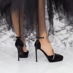 Pantofi cu Toc subtire si Platforma 2DC1 Negru » meishop.life
